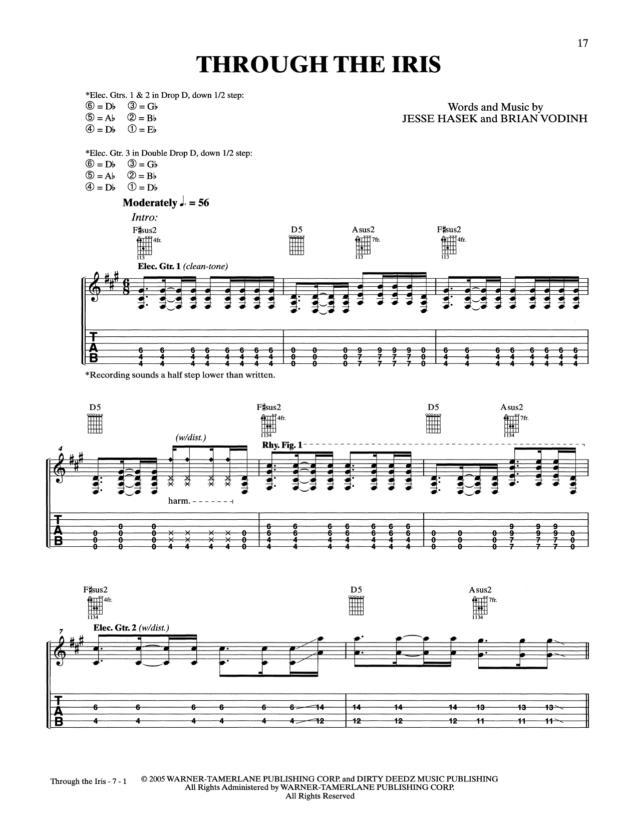 10 Years Through The Iris Sheet Music Notes & Chords for Guitar Tab - Download or Print PDF