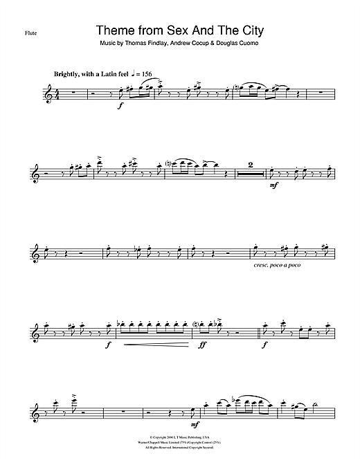 Preview Thomas Findlay Theme from Sex And The City Film and TV sheet music,...