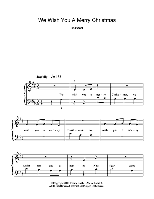 Christmas Carol We Wish You A Merry Christmas Sheet Music Notes Chords Download Christmas Notes 5 Finger Piano Pdf Print