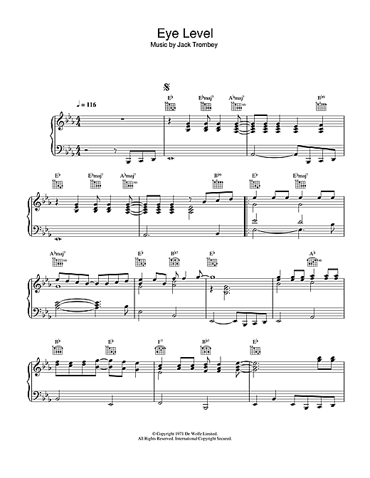 piano solo EYE LEVEL jack trombey van der valk theme