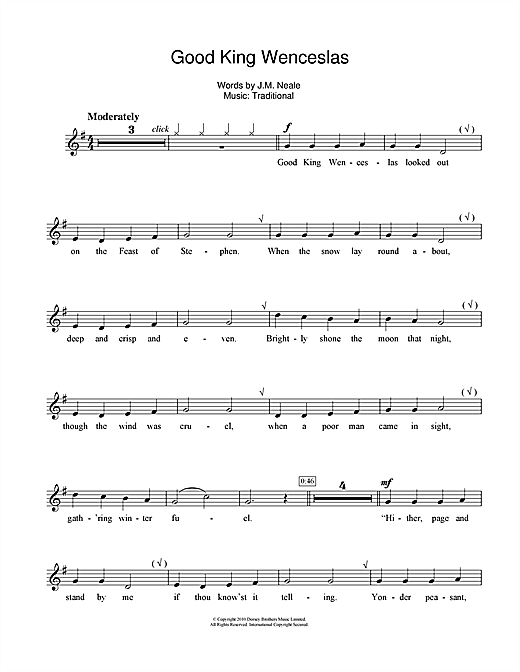Christmas Carol Good King Wenceslas Sheet Music Notes Chords Download Christmas Notes Flute Pdf Print 106354