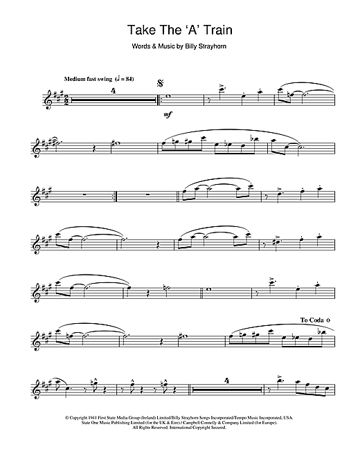 Duke Ellington Take The A Train Sheet Music Download Pdf Score 1056