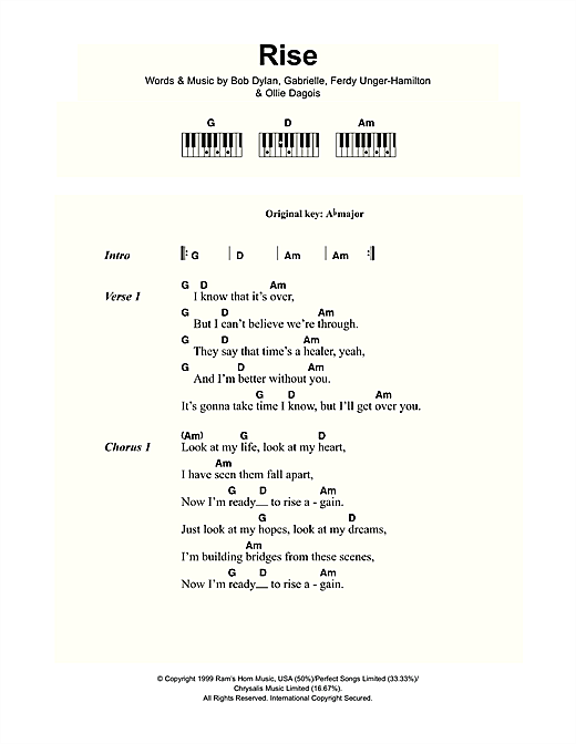 Gabrielle Rise Sheet Music Notes Chords Download Pop Notes