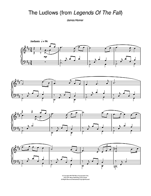 Preview James Horner The Ludlows (from Legends Of The Fall) Film and TV sheet music, notes and chords for Piano, SKU: 111153 sheet music, piano notes, chords, guitar tabs, score, transpose, transcribe, how to play, guide, download, learn, tutorial, progression, song, artist, awards, billboard, mtv, vh1, tour, single, album, release