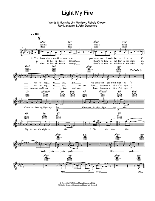 Will Young Light My Fire Sheet Music Notes Chords Download Soul Notes Melody Line Lyrics Chords Pdf Print 111431