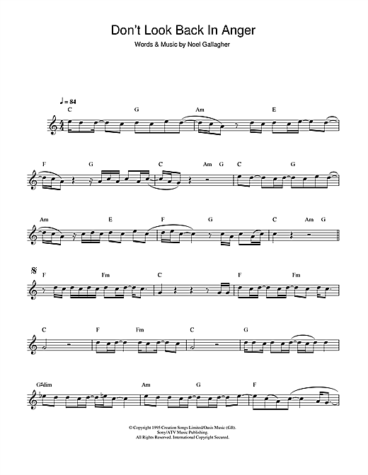 Oasis Don T Look Back In Anger Sheet Music Notes Chords Download Rock Notes Alto Saxophone Pdf Print Oasis Don T Look Back In Anger Sheet Music Notes Chords Download Rock Notes Alto Saxophone Pdf Print