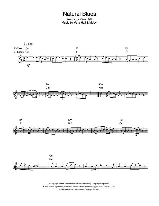 Moby Natural Blues Sheet Music Download Pdf Score 112368