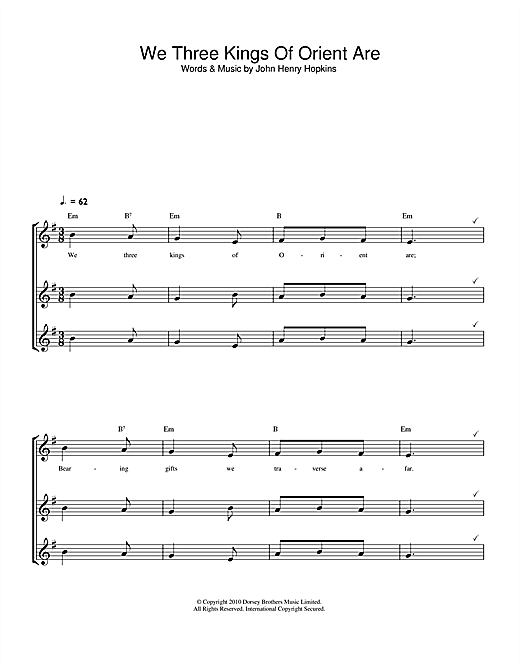 Christmas Carol We Three Kings Of Orient Are Sheet Music Notes Chords Download Christmas Notes Soprano Descant Recorder Pdf Print 112392