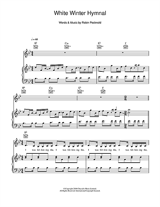 Birdy White Winter Hymnal Sheet Music Notes Chords Download
