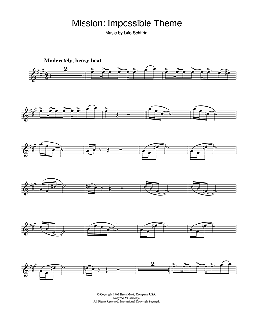 Lalo Schifrin Mission Impossible Theme Mission Accomplished Sheet Music Notes Chords Download Film And Tv Notes Alto Saxophone Pdf Print 113034