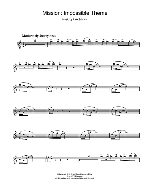 Lalo Schifrin Mission Impossible Theme Mission Accomplished Sheet Music Download Pdf Score 113077