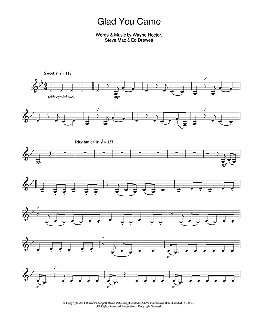 The Wanted Glad You Came Sheet Music Notes Chords Download Pop Notes Alto Saxophone Pdf Print 113239