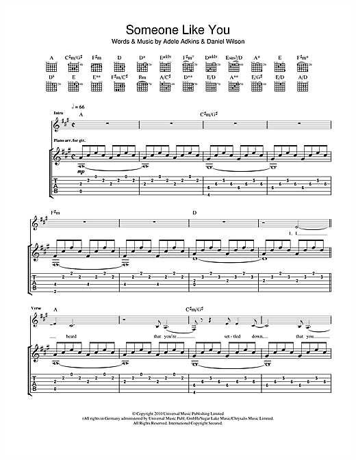Adele Someone Like You Sheet Music Notes Chords Download Pop