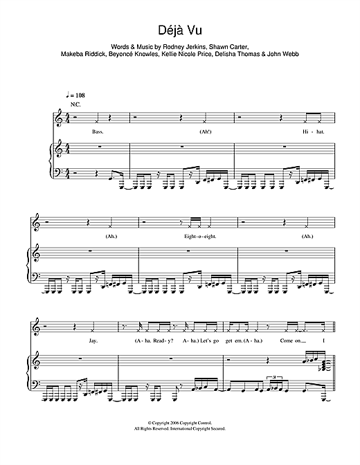 Beyonce Deja Vu Sheet Music Notes Chords Download R B Notes