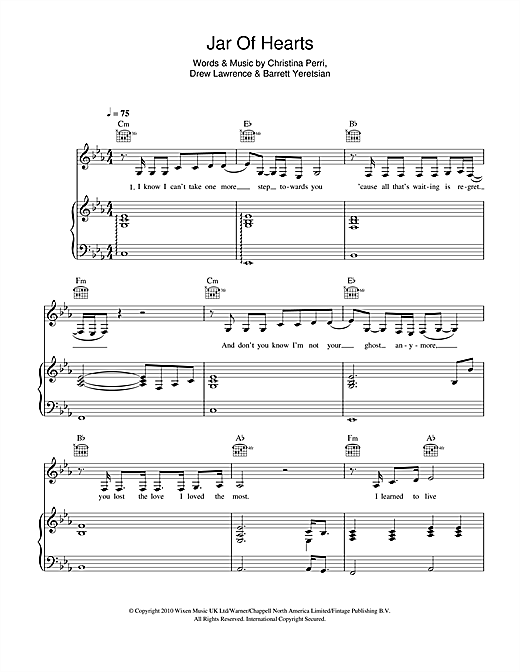 Christina Perri Jar Of Hearts Sheet Music Notes Chords Download