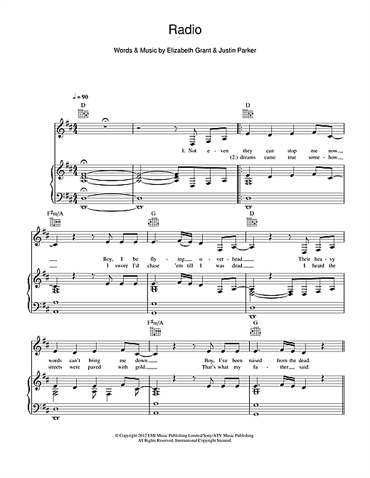 Lana Del Rey Video Games Sheet Music