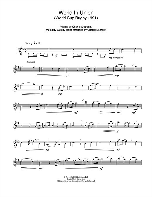 Gustav Holst World In Union Sheet Music Notes Chords Download