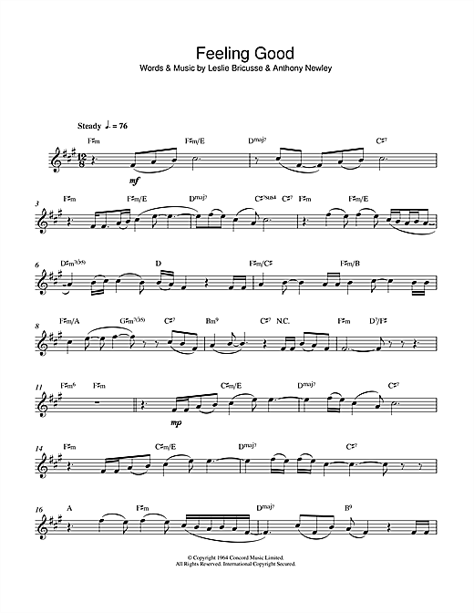Nina Simone Feeling Good Sheet Music Notes Chords Download Jazz