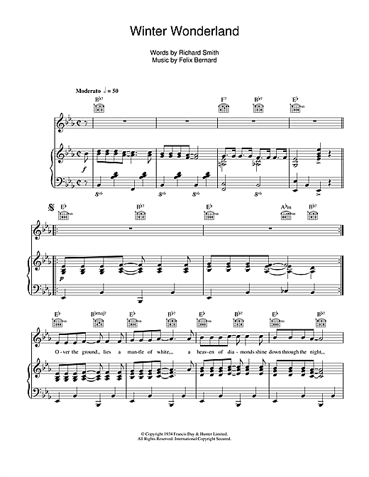 Perry Como Winter Wonderland Sheet Music Notes Chords Download