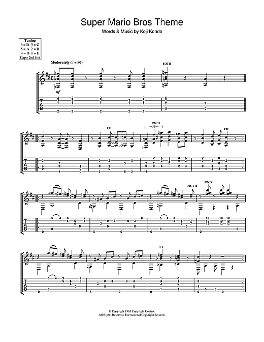 Koji Kondo Super Mario Bros Theme Sheet Music Download Pdf Score 115132