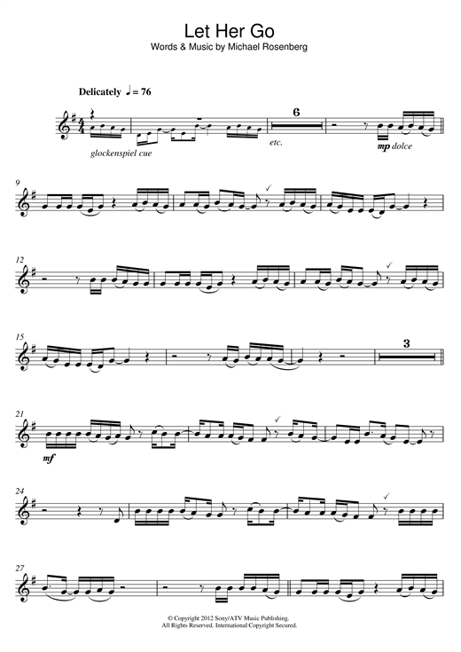 Passenger Let Her Go Sheet Music Notes Chords Download Pop