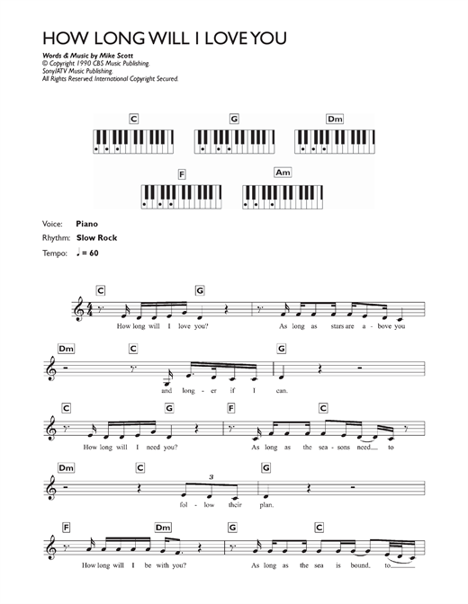 Ellie Goulding How Long Will I Love You Sheet Music Notes Chords