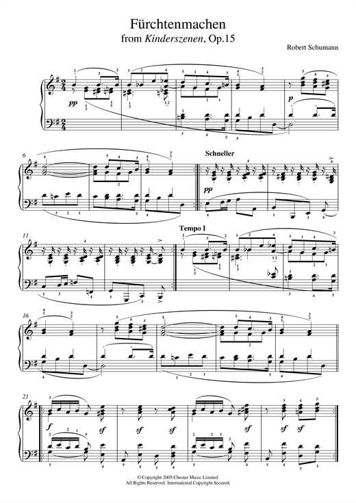 Preview Robert Schumann Furchtenmachen Classical sheet music, notes and chords for Piano, SKU: 119085 sheet music, piano notes, chords, guitar tabs, score, transpose, transcribe, how to play, guide, download, learn, tutorial, progression, song, artist, awards, billboard, mtv, vh1, tour, single, album, release