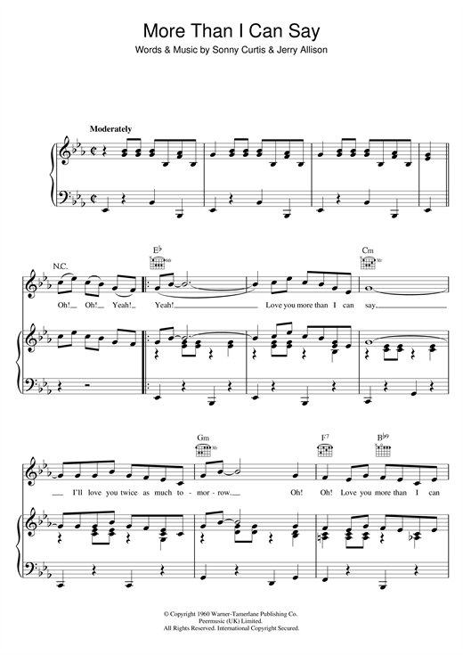 Leo Sayer More Than I Can Say Sheet Music Download Pdf Score 119309