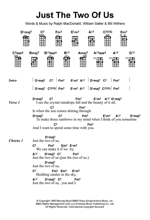 Bill Withers Just The Two Of Us Sheet Music Notes Chords Download Soul Notes Ukulele Pdf Print 119869