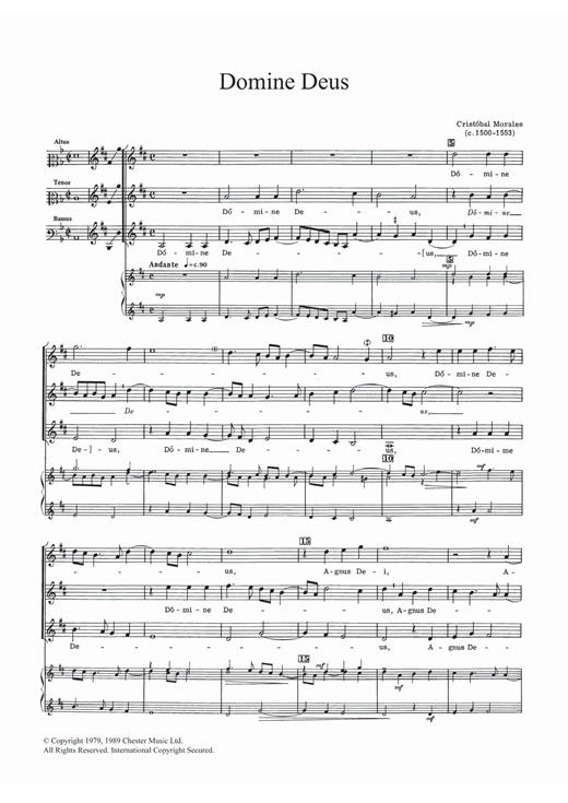 Preview Cristobal Morales Domine Deus Religious sheet music, notes and chords for STB, SKU: 121946 sheet music, piano notes, chords, guitar tabs, score, transpose, transcribe, how to play, guide, download, learn, tutorial, progression, song, artist, awards, billboard, mtv, vh1, tour, single, album, release