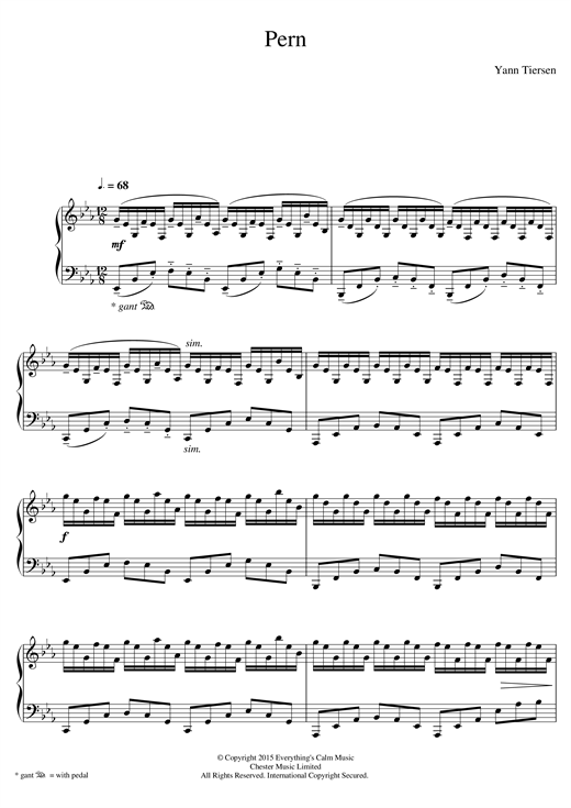 Yann Tiersen Pern Sheet Music Download Pdf Score 122647