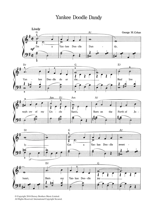 Preview George M. Cohan Yankee Doodle Dandy Classics sheet music, notes and chords for Piano & Vocal, SKU: 123895 Yankee Doodle Dandy sheet music