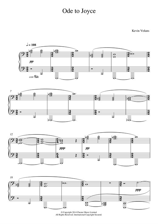 Preview Kevin Volans Ode To Joyce (From 'Pint Sized Piano Pieces') Classical sheet music, notes and chords for Easy Piano, SKU: 123915 Ode To Joyce (From 'Pint Sized Piano Pieces') sheet music