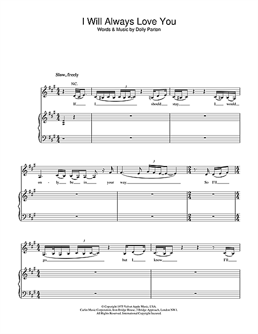 Preview Whitney Houston I Will Always Love You Pop sheet music, notes and chords for Piano, Vocal & Guitar, SKU: 13689 sheet music, piano notes, chords, guitar tabs, score, transpose, transcribe, how to play, guide, download, learn, tutorial, progression, song, artist, awards, billboard, mtv, vh1, tour, single, album, release