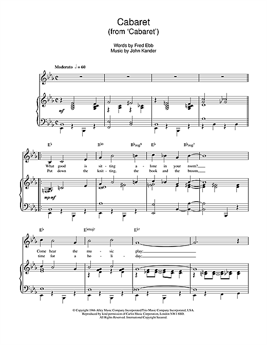 Preview Louis Armstrong Cabaret Jazz sheet music, notes and chords for Piano, Vocal & Guitar (Right-Hand Melody), SKU: 13911 sheet music, piano notes, chords, guitar tabs, score, transpose, transcribe, how to play, guide, download, learn, tutorial, progression, song, artist, awards, billboard, mtv, vh1, tour, single, album, release