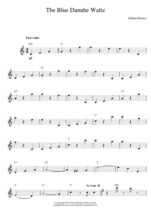Preview Johann Strauss II The Blue Danube Waltz Classical sheet music, notes and chords for Melody Line & Chords, SKU: 13968 sheet music, piano notes, chords, guitar tabs, score, transpose, transcribe, how to play, guide, download, learn, tutorial, progression, song, artist, awards, billboard, mtv, vh1, tour, single, album, release