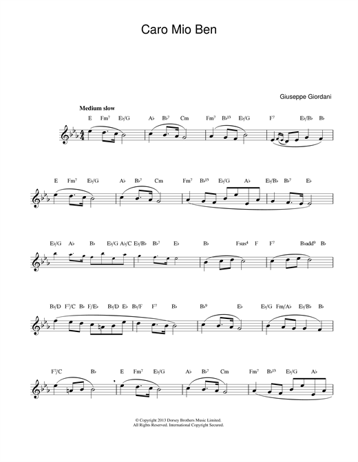 Preview Giuseppe Giordani Caro Mio Ben Classical sheet music, notes and chords for Melody Line & Chords, SKU: 13982 sheet music, piano notes, chords, guitar tabs, score, transpose, transcribe, how to play, guide, download, learn, tutorial, progression, song, artist, awards, billboard, mtv, vh1, tour, single, album, release