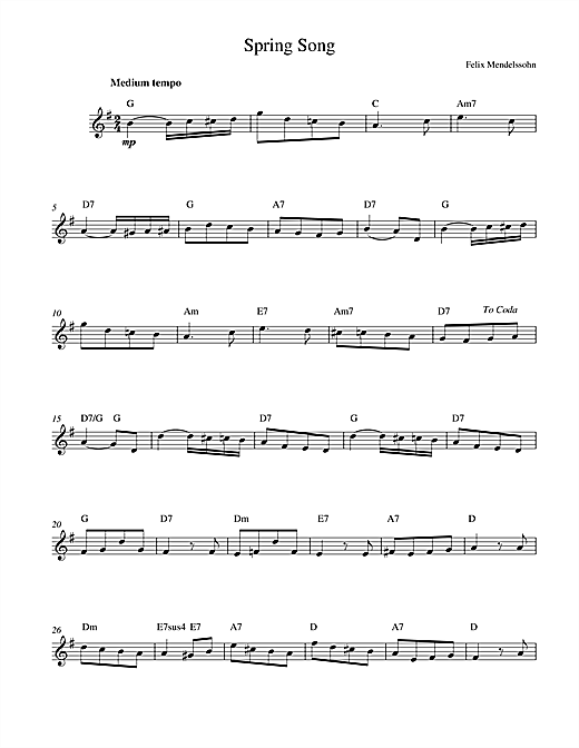 Preview Felix Mendelssohn Spring Song, from Songs Without Words, Op.62 Classical sheet music, notes and chords for Melody Line & Chords, SKU: 14171 sheet music, piano notes, chords, guitar tabs, score, transpose, transcribe, how to play, guide, download, learn, tutorial, progression, song, artist, awards, billboard, mtv, vh1, tour, single, album, release