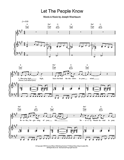 Preview Toploader Let The People Know Rock sheet music, notes and chords for Piano, Vocal & Guitar, SKU: 14424 Let The People Know sheet music