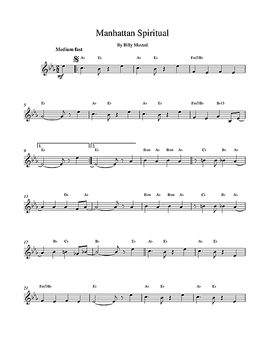 Preview Billy Maxted Manhattan Spiritual Jazz sheet music, notes and chords for Melody Line, Lyrics & Chords, SKU: 14688 sheet music, piano notes, chords, guitar tabs, score, transpose, transcribe, how to play, guide, download, learn, tutorial, progression, song, artist, awards, billboard, mtv, vh1, tour, single, album, release