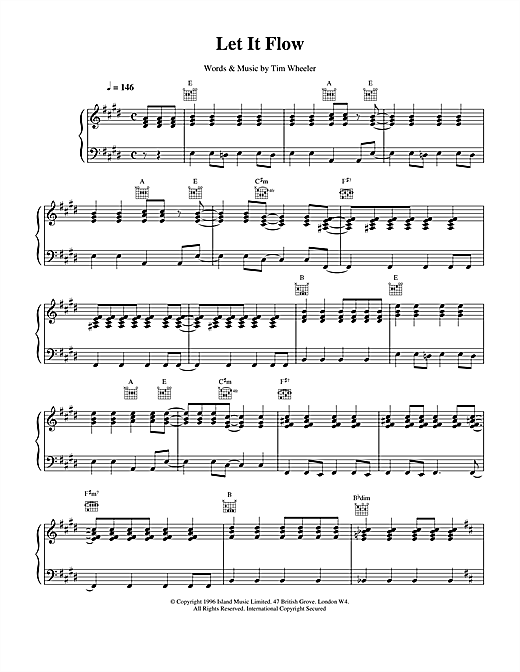 Preview Toni Braxton Let It Flow R & B sheet music, notes and chords for Piano, Vocal & Guitar (Right-Hand Melody), SKU: 14867 Let It Flow sheet music