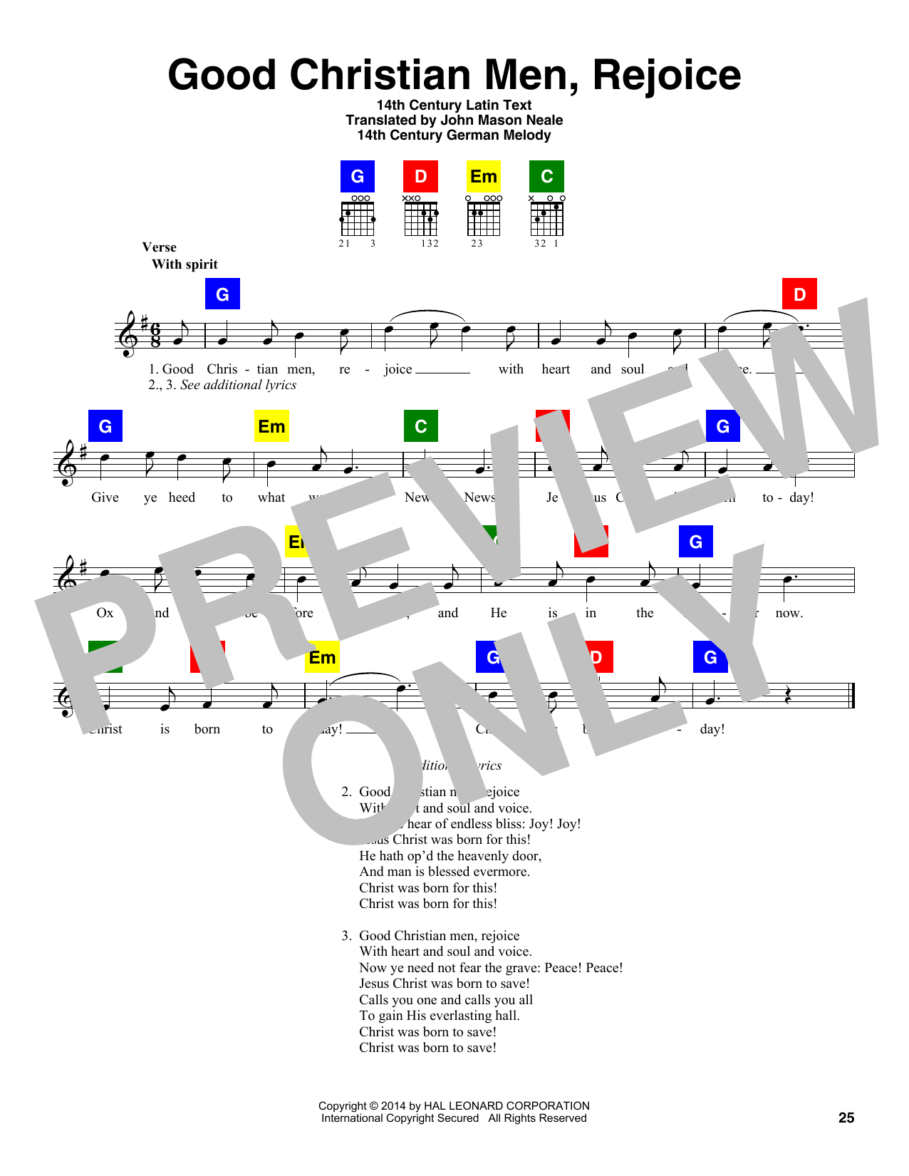 14th Century Latin Text Good Christian Men, Rejoice Sheet Music Notes & Chords for Violin - Download or Print PDF