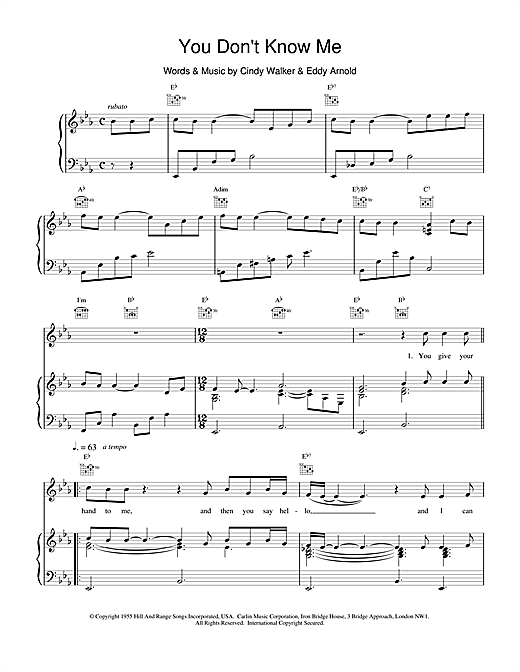 Preview Van Morrison You Don't Know Me Pop sheet music, notes and chords for Piano, Vocal & Guitar (Right-Hand Melody), SKU: 15070 sheet music, piano notes, chords, guitar tabs, score, transpose, transcribe, how to play, guide, download, learn, tutorial, progression, song, artist, awards, billboard, mtv, vh1, tour, single, album, release