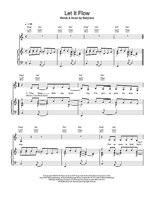Preview Ash Let It Flow Pop sheet music, notes and chords for Piano, Vocal & Guitar (Right-Hand Melody), SKU: 15118 sheet music, piano notes, chords, guitar tabs, score, transpose, transcribe, how to play, guide, download, learn, tutorial, progression, song, artist, awards, billboard, mtv, vh1, tour, single, album, release