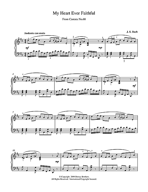 Preview J.S. Bach My Heart Ever Faithful Classical sheet music, notes and chords for Piano, SKU: 15366 sheet music, piano notes, chords, guitar tabs, score, transpose, transcribe, how to play, guide, download, learn, tutorial, progression, song, artist, awards, billboard, mtv, vh1, tour, single, album, release
