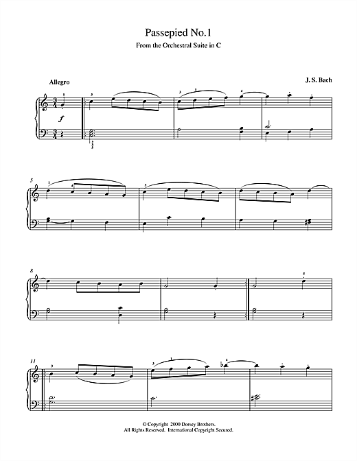 Preview J.S. Bach Passepied No.1 Classical sheet music, notes and chords for Piano, SKU: 15368 sheet music, piano notes, chords, guitar tabs, score, transpose, transcribe, how to play, guide, download, learn, tutorial, progression, song, artist, awards, billboard, mtv, vh1, tour, single, album, release
