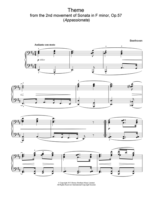 Preview Ludwig van Beethoven Appassionata Theme Classical sheet music, notes and chords for Piano, Vocal & Guitar (Right-Hand Melody), SKU: 15470 sheet music, piano notes, chords, guitar tabs, score, transpose, transcribe, how to play, guide, download, learn, tutorial, progression, song, artist, awards, billboard, mtv, vh1, tour, single, album, release