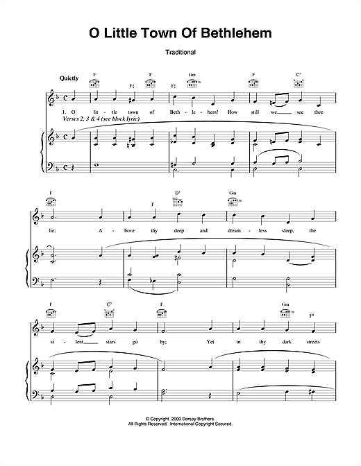 Preview Christmas Carol O Little Town Of Bethlehem Christmas sheet music, notes and chords for Piano, Vocal & Guitar (Right-Hand Melody), SKU: 15503 sheet music, piano notes, chords, guitar tabs, score, transpose, transcribe, how to play, guide, download, learn, tutorial, progression, song, artist, awards, billboard, mtv, vh1, tour, single, album, release