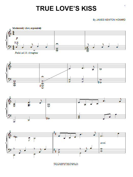 Preview James Newton Howard True Love's Kiss Film and TV sheet music, notes and chords for Piano, SKU: 155060 sheet music, piano notes, chords, guitar tabs, score, transpose, transcribe, how to play, guide, download, learn, tutorial, progression, song, artist, awards, billboard, mtv, vh1, tour, single, album, release