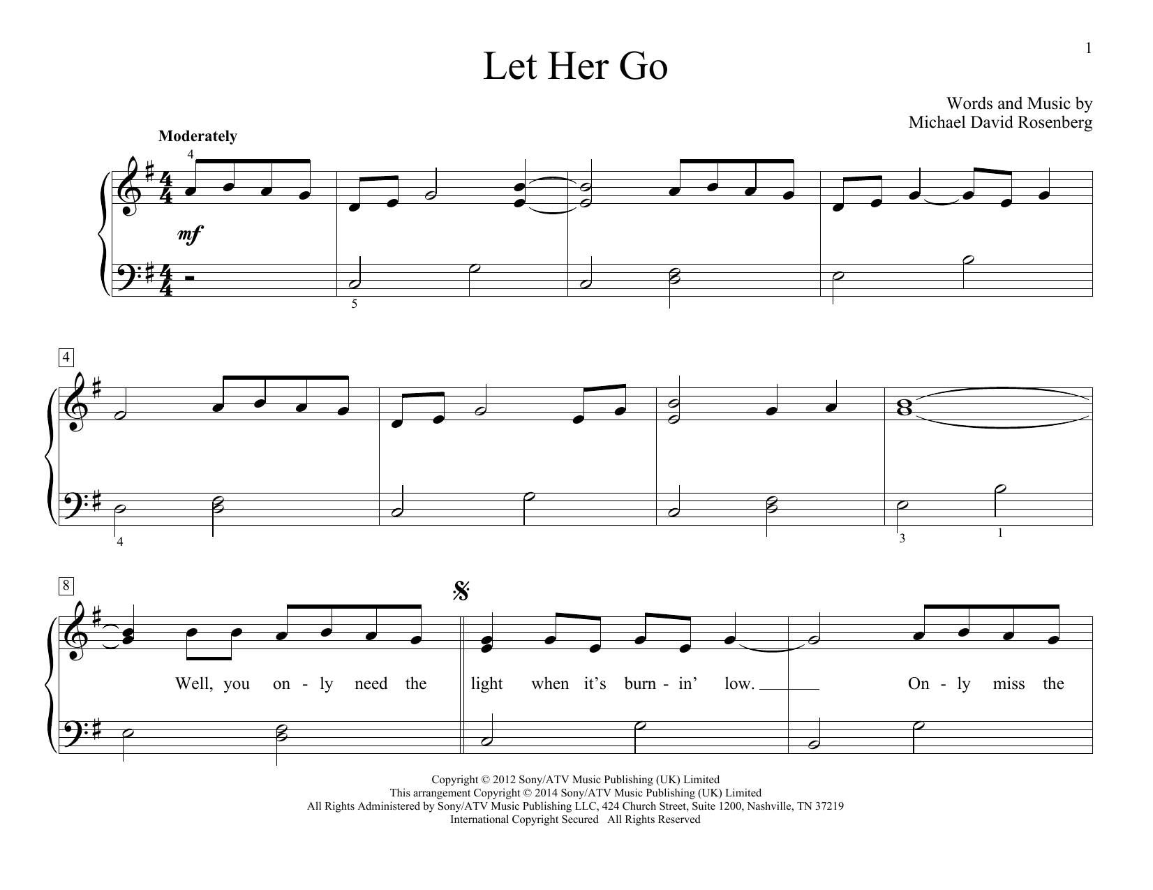 Preview Passenger Let Her Go Rock sheet music, notes and chords for Educati...